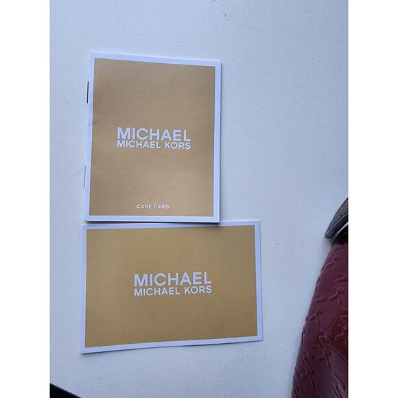 NWT Michael Kors Rhea Med Signature Logo Backpack Burgundy - Picture 5 of 7